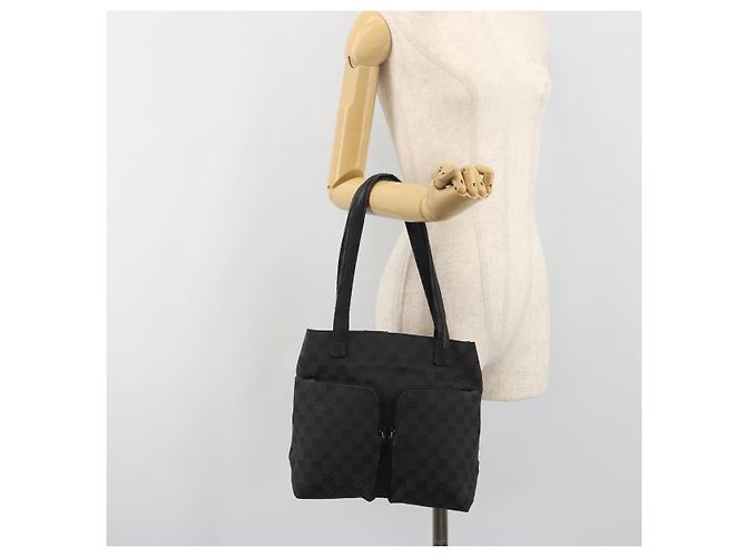 Borsa Tote GUCCI GG Canvas Nero Argento 002 1076 2684 Auth ka5725 - vista 23