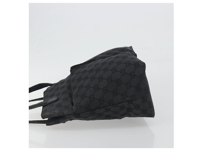 Borsa Tote GUCCI GG Canvas Nero Argento 002 1076 2684 Auth ka5725 - vista 4