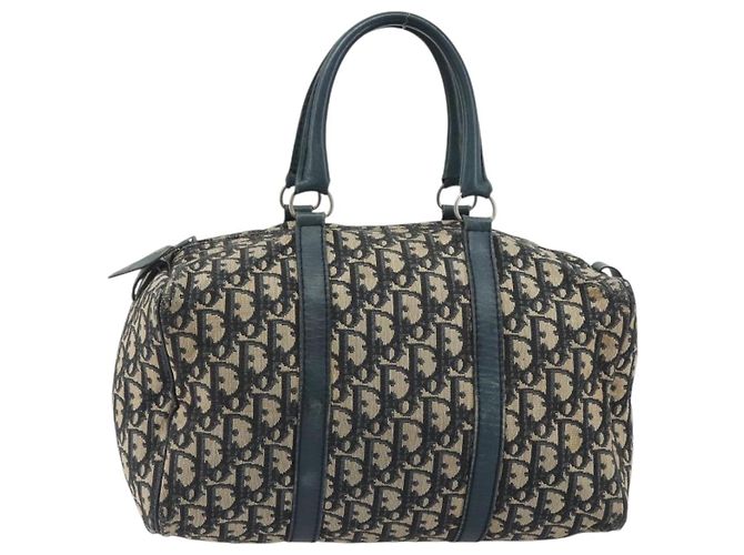 Borsa a mano Christian Dior Trotter Canvas Navy Silver Auth BA14770 Argento Blu navy - vista 2