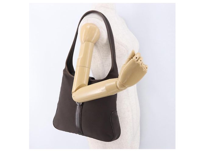 Borsa a tracolla Salvatore Ferragamo Canvas Brown Silver Auth 196735A Marrone Argento - vista 22
