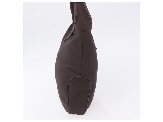 Borsa a tracolla Salvatore Ferragamo Canvas Brown Silver Auth 196735A Marrone Argento - vista 4