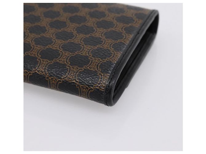 Céline Portafoglio lungo CELINE Macadam Canvas PVC Pelle Oro Nero Auth 198768V D'oro - vista 15