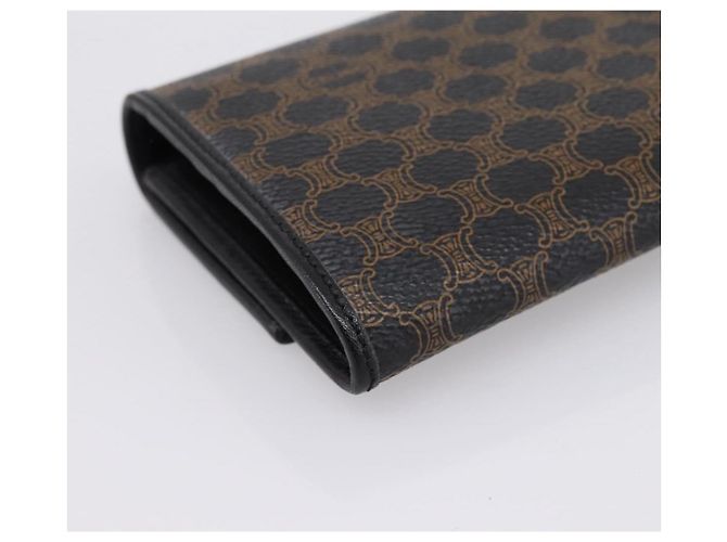 Céline Portafoglio lungo CELINE Macadam Canvas PVC Pelle Oro Nero Auth 198768V D'oro - vista 16