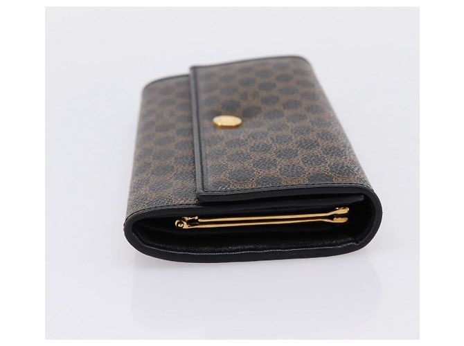 Céline Portafoglio lungo CELINE Macadam Canvas PVC Pelle Oro Nero Auth 198768V D'oro - vista 4