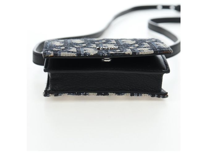Borsetta a spalla Christian Dior Trotter Canvas Navy Silver Auth 195520V Argento Blu navy - vista 10
