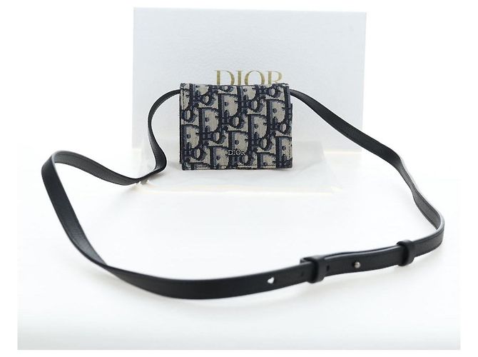 Borsetta a spalla Christian Dior Trotter Canvas Navy Silver Auth 195520V Argento Blu navy - vista 24