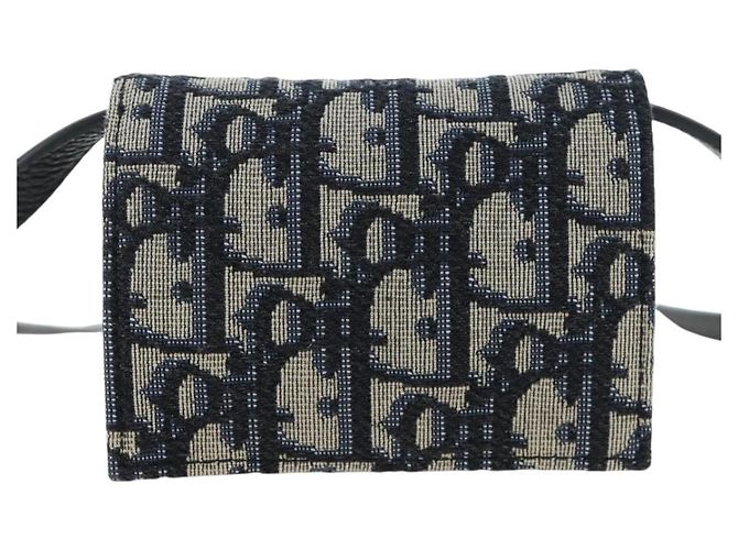 Borsetta a spalla Christian Dior Trotter Canvas Navy Silver Auth 195520V Argento Blu navy - vista 3