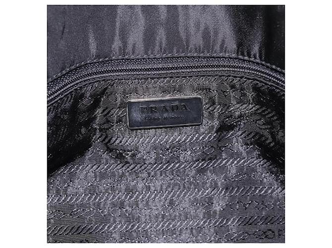 Borsa Tote PRADA Pocono Nylon Nero Argento Auth mr2839 - vista 10