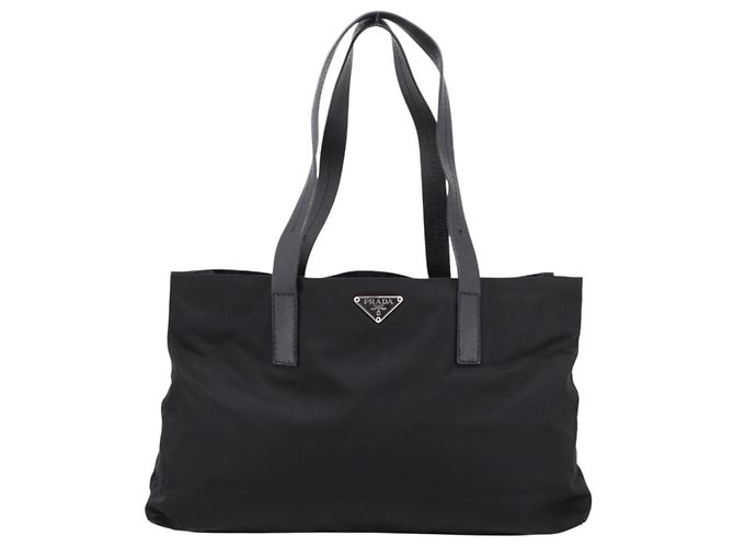 Borsa Tote PRADA Pocono Nylon Nero Argento Auth mr2839 - vista 13