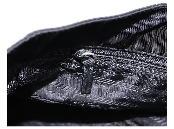 Borsa Tote PRADA Pocono Nylon Nero Argento Auth mr2839 - vista 20