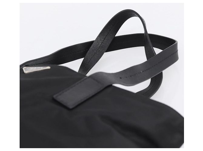 Borsa Tote PRADA Pocono Nylon Nero Argento Auth mr2839 - vista 8