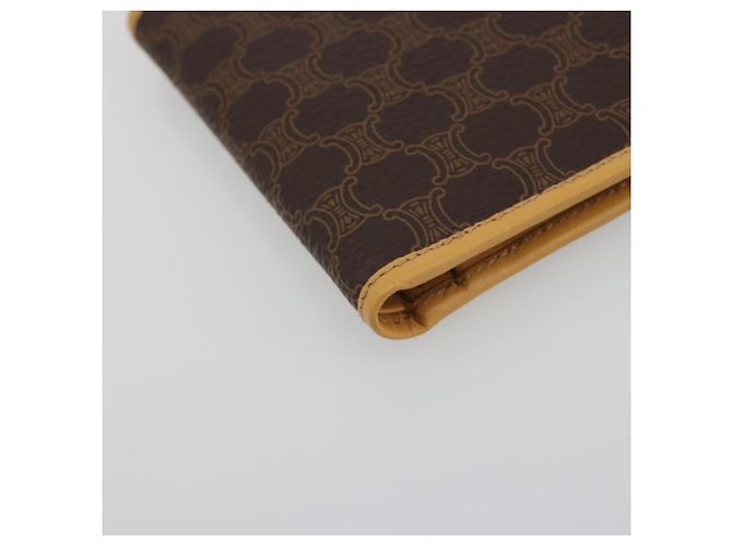 Céline Portafoglio CELINE Macadam PVC Leather Brown Beige Auth am12282V Marrone - vista 14