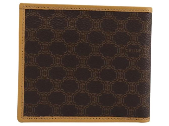 Céline Portafoglio CELINE Macadam PVC Leather Brown Beige Auth am12282V Marrone - vista 2