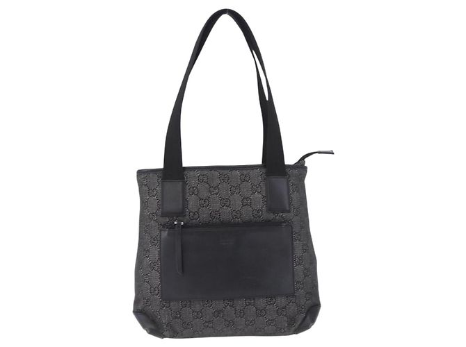 Borsa Tote GUCCI GG Canvas Nero Argento 28893 Auth 198333 - vista 13