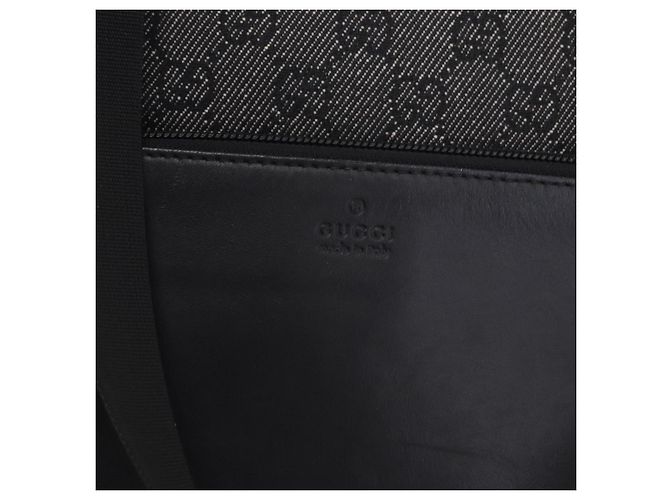 Borsa Tote GUCCI GG Canvas Nero Argento 28893 Auth 198333 - vista 17