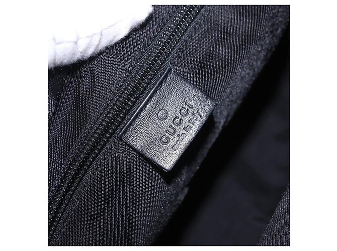 Borsa Tote GUCCI GG Canvas Nero Argento 28893 Auth 198333 - vista 19