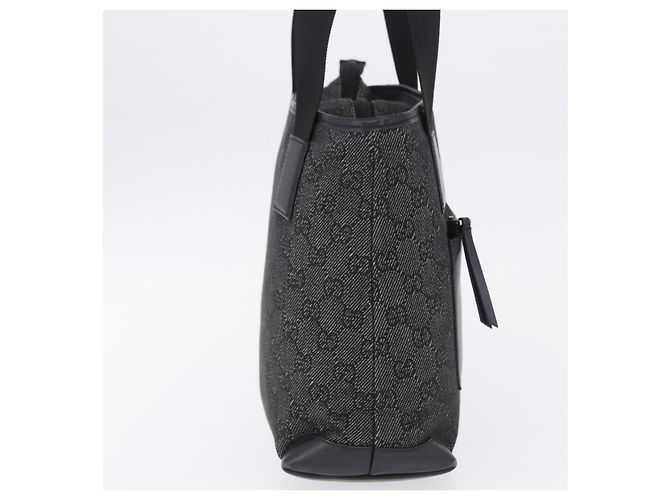 Borsa Tote GUCCI GG Canvas Nero Argento 28893 Auth 198333 - vista 4