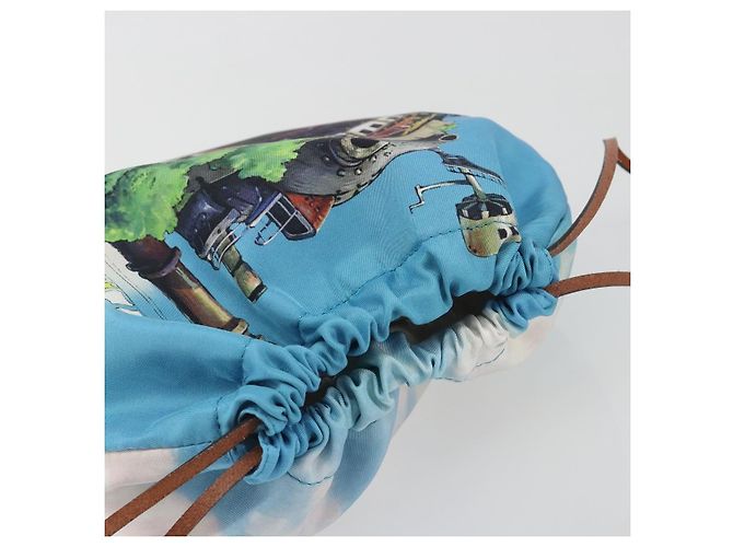 LOEWE Studio Ghibli Howl's Moving Castle Pouch Nylon Blue Auth 167497M - vista 6