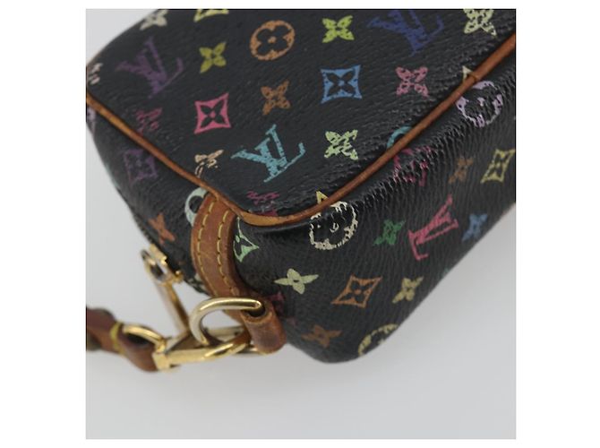 LOUIS VUITTON Monogram Multicolor Trousse Wapity Pouch Black M58034 Auth BA14908 Nero - vista 14