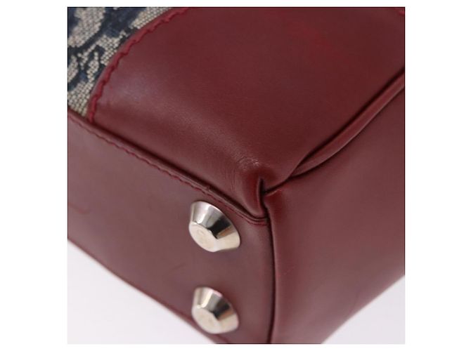 Borsa a mano Christian Dior Trotter Canvas Navy Silver Auth 196330A Argento Blu navy - vista 13