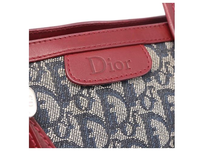 Borsa a mano Christian Dior Trotter Canvas Navy Silver Auth 196330A Argento Blu navy - vista 15