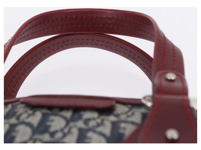 Borsa a mano Christian Dior Trotter Canvas Navy Silver Auth 196330A Argento Blu navy - vista 8