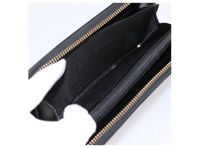 Portafoglio lungo GUCCI Interlocking G in pelle nera e oro Auth 198800V Nero D'oro - vista 10