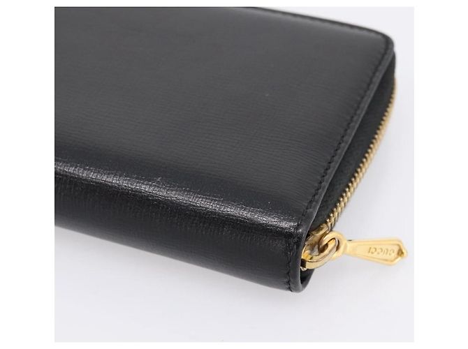 Portafoglio lungo GUCCI Interlocking G in pelle nera e oro Auth 198800V Nero D'oro - vista 15