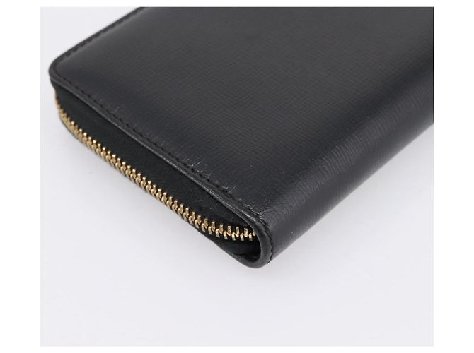 Portafoglio lungo GUCCI Interlocking G in pelle nera e oro Auth 198800V Nero D'oro - vista 16