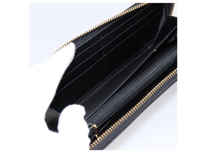 Portafoglio lungo GUCCI Interlocking G in pelle nera e oro Auth 198800V Nero D'oro - vista 18