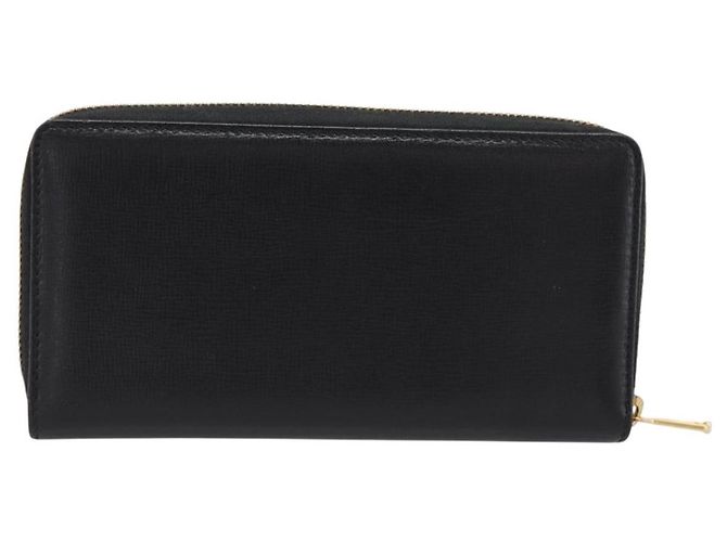 Portafoglio lungo GUCCI Interlocking G in pelle nera e oro Auth 198800V Nero D'oro - vista 2
