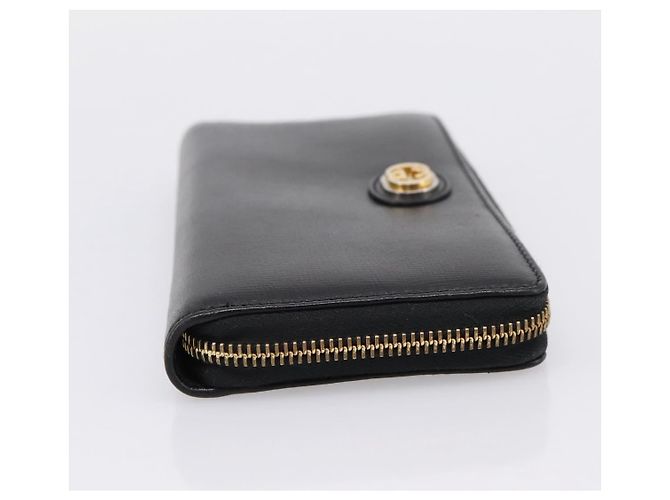 Portafoglio lungo GUCCI Interlocking G in pelle nera e oro Auth 198800V Nero D'oro - vista 4