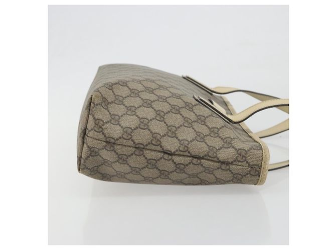 Borsa Tote GUCCI GG Supreme PVC Beige Silver 211138 Auth mr2860 Argento - vista 3