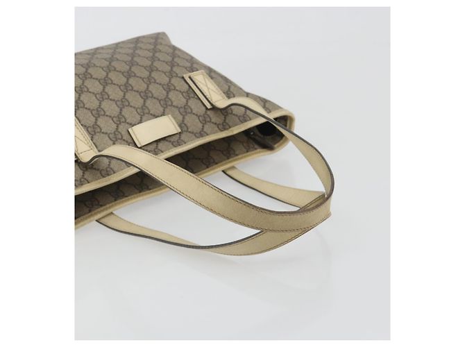 Borsa Tote GUCCI GG Supreme PVC Beige Silver 211138 Auth mr2860 Argento - vista 7