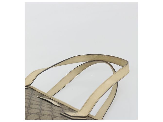 Borsa Tote GUCCI GG Supreme PVC Beige Silver 211138 Auth mr2860 Argento - vista 8
