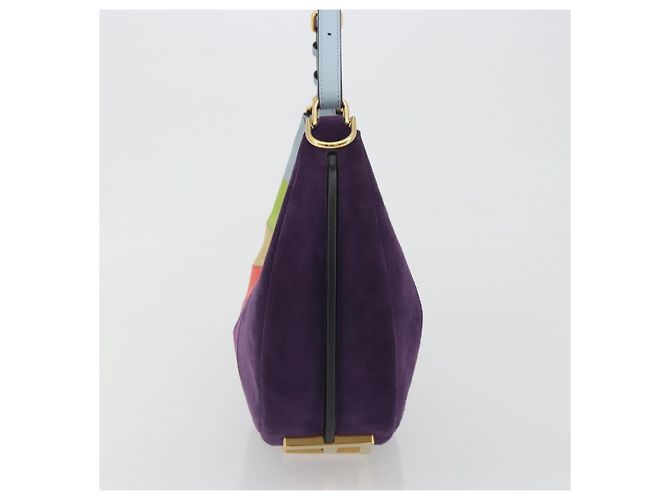 FENDI Graffiti Schultertasche aus Leder Multicolor Gold Auth 197520M Mehrfarben Golden - Ansicht 3