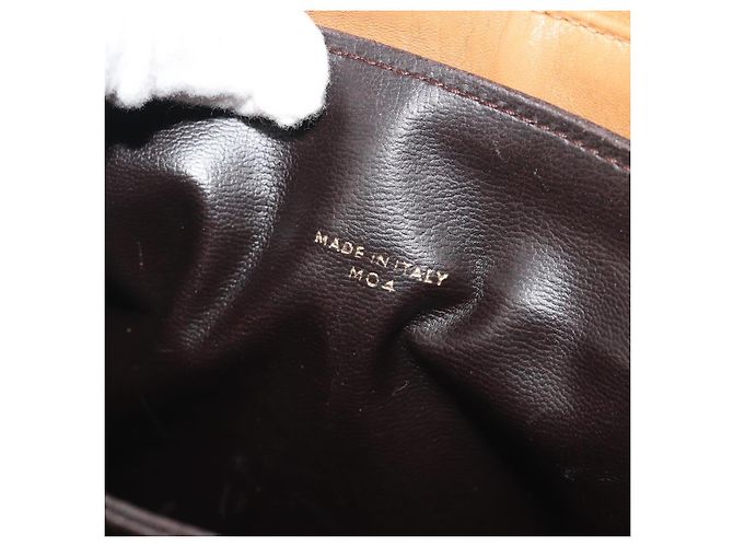 Céline Borsa a tracolla CELINE Macadam Canvas PVC Beige Gold Auth 196251 D'oro - vista 12