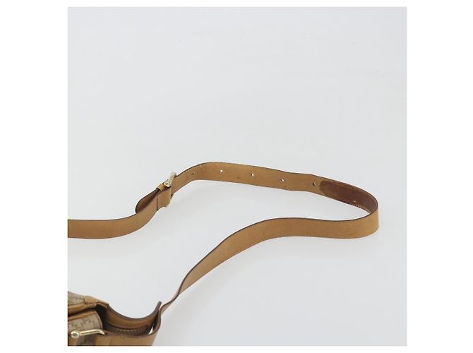 Céline Borsa a tracolla CELINE Macadam Canvas PVC Beige Gold Auth 196251 D'oro - vista 14