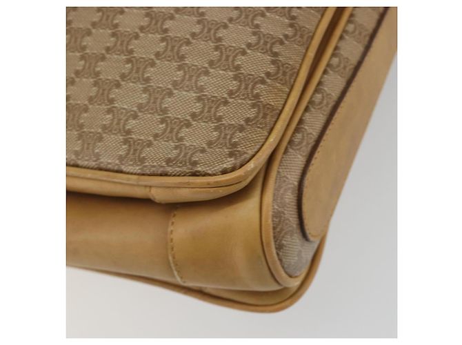 Céline Borsa a tracolla CELINE Macadam Canvas PVC Beige Gold Auth 196251 D'oro - vista 17