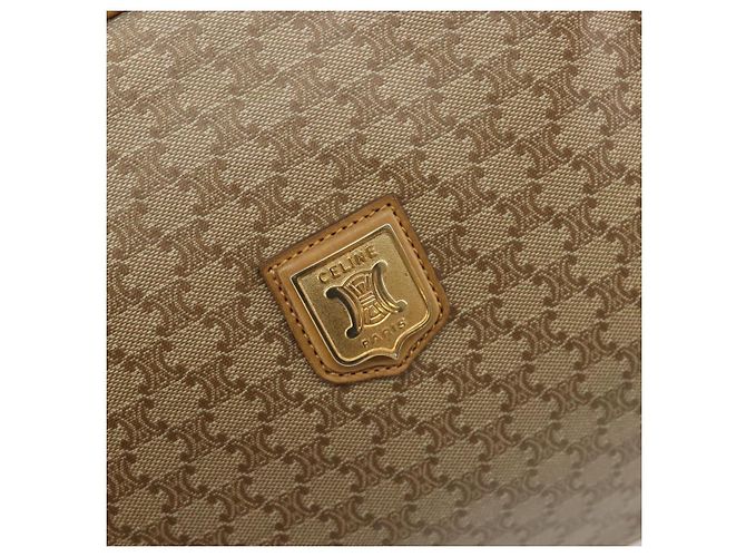 Céline Borsa a tracolla CELINE Macadam Canvas PVC Beige Gold Auth 196251 D'oro - vista 19
