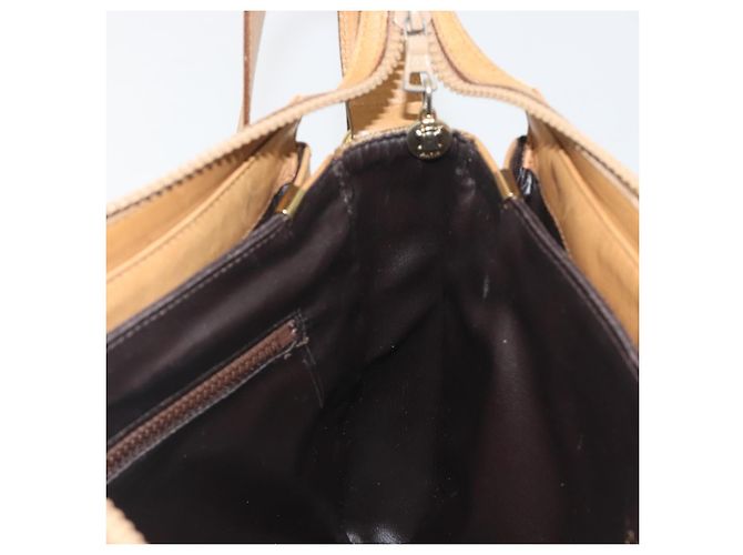 Céline Borsa a tracolla CELINE Macadam Canvas PVC Beige Gold Auth 196251 D'oro - vista 21