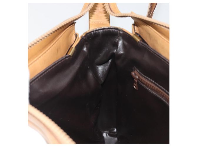 Céline Borsa a tracolla CELINE Macadam Canvas PVC Beige Gold Auth 196251 D'oro - vista 22
