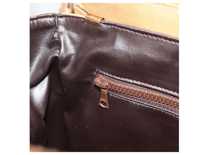 Céline Borsa a tracolla CELINE Macadam Canvas PVC Beige Gold Auth 196251 D'oro - vista 23
