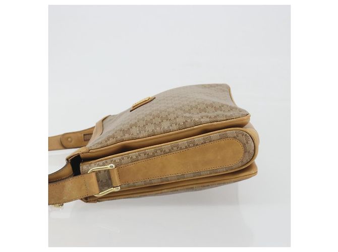 Céline Borsa a tracolla CELINE Macadam Canvas PVC Beige Gold Auth 196251 D'oro - vista 4