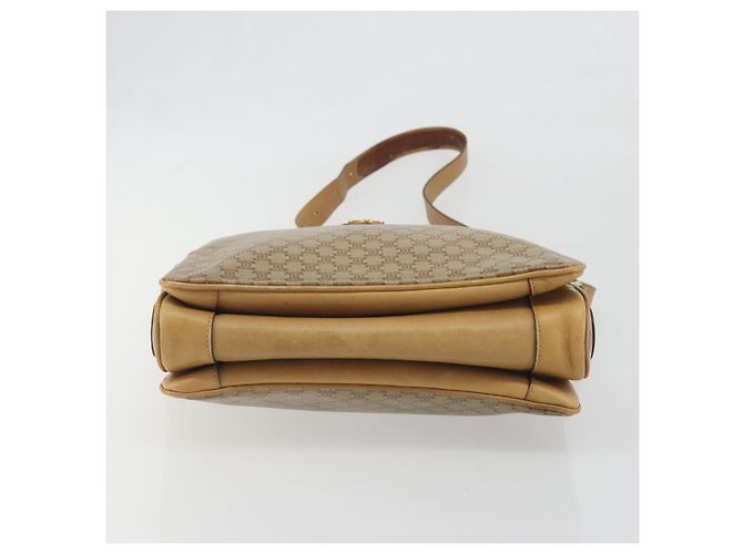 Céline Borsa a tracolla CELINE Macadam Canvas PVC Beige Gold Auth 196251 D'oro - vista 5