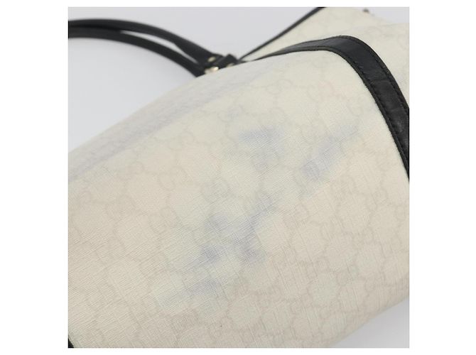 Borsa Tote GUCCI GG Supreme PVC White Gold 197953 Auth 196619 - vista 10