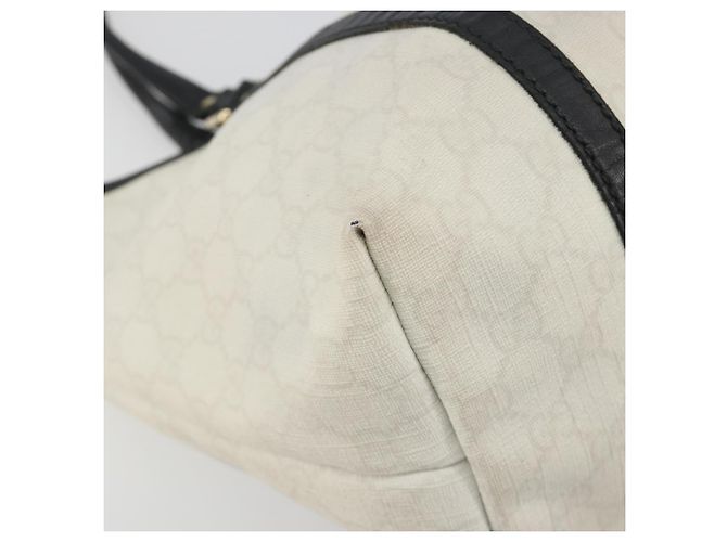 Borsa Tote GUCCI GG Supreme PVC White Gold 197953 Auth 196619 - vista 15