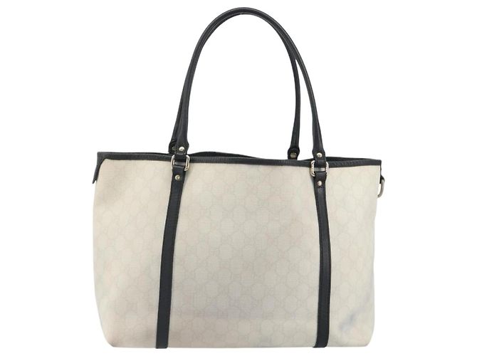 Borsa Tote GUCCI GG Supreme PVC White Gold 197953 Auth 196619 - vista 2