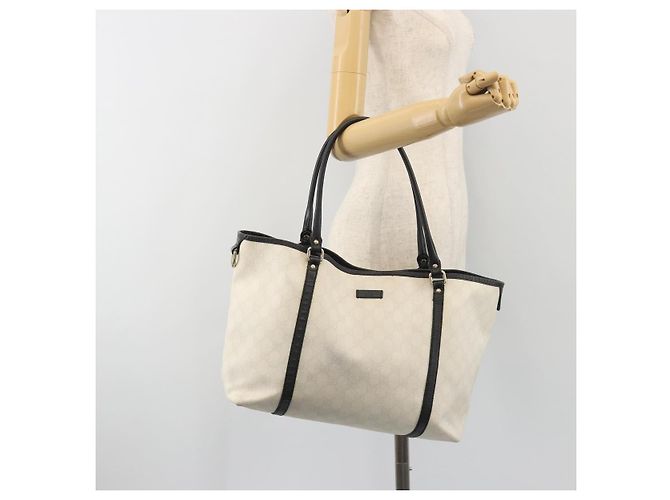 Borsa Tote GUCCI GG Supreme PVC White Gold 197953 Auth 196619 - vista 23