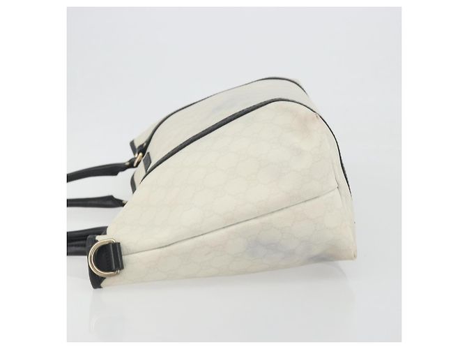 Borsa Tote GUCCI GG Supreme PVC White Gold 197953 Auth 196619 - vista 5